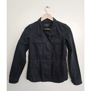 Madewell Buckley Tailors Utility Field Jacket XS Black Cotton Linen‎ Chore Coat